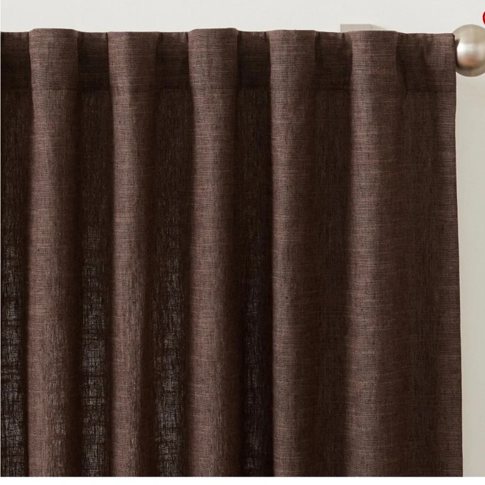 Pottery Barn Emery Linen Curtain in Expresso 100x84 - Picture 4 of 10